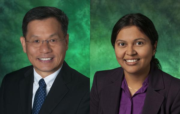 Split screen headshot of Wonbong Choi and Ifana Mahbub